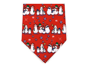 Boy's Red Snowmen 100% Polyester Christmas Tie