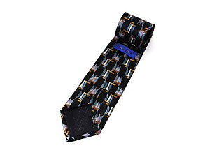 Blue Men's Sailing Polyester Printed Novelty Tie