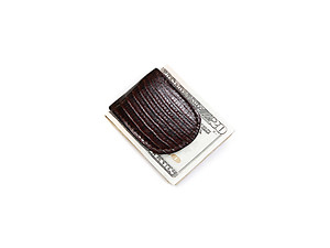 Crocodile Print Leather Magnetic Money Clip