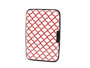 Red Pattern Aluminum Wallet Credit Card Holder With RFID Protection