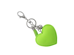 Green Hope Heart Tassel Bling Faux Suede Stuffed Pillow Key Chain Handbag Charm