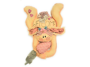 Fabric Bunny Welcome Easter Door Hang Up Sign