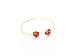 Crystal Enamel Basketball Ball Tip Cuff Bracelet