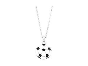Playful Enamel White Soccer Ball Necklace