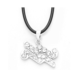 Aquarius Crystal Pave Zodiac Pendant Necklace