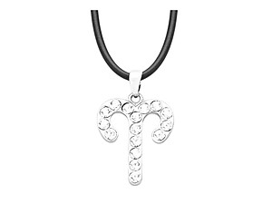 Aries Crystal Pave Zodiac Pendant Necklace