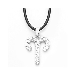 Aries Crystal Pave Zodiac Pendant Necklace