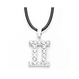 Gemini Crystal Pave Zodiac Pendant Necklace