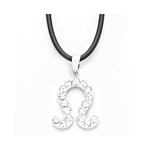 Leo Crystal Pave Zodiac Pendant Necklace