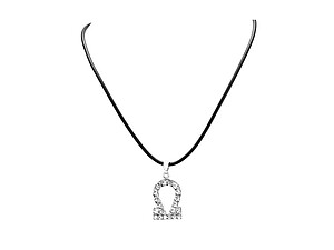 Libra Crystal Pave Zodiac Pendant Necklace