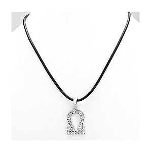 Libra Crystal Pave Zodiac Pendant Necklace