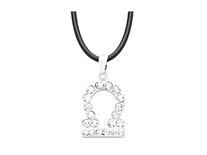 Libra Crystal Pave Zodiac Pendant Necklace