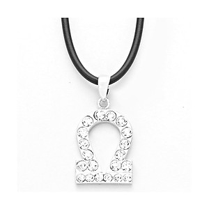 Libra Crystal Pave Zodiac Pendant Necklace