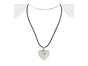 Aquarius 2 Layer Crystal Zodiac Heart Pendant Necklace