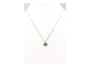 Playful Enamel Brown Football Necklace