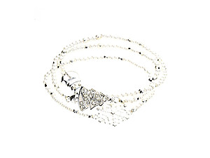 Christmas Charm Multi Layer Bead Strand Elastic Bracelet