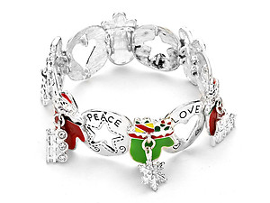 Christmas Charm Stretchable Bangle Bracelet