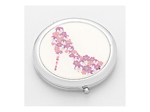 Feminine Pansy Garden Heel Folding Makeup Round Compact Mirror