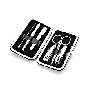Red 6-Pcs Manicure Pedicure Grooming Kit