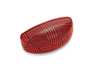 Red Geo Pattern Hard Clamshell Eyeglass / Sunglass Case