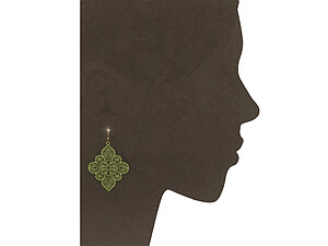 Mint Green Ornate Shape Color Painted Metal Earrings