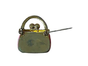 Pink Acrylic Handbag Brooch