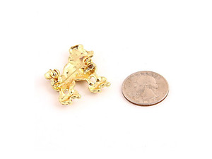 Goldtone Rhinestone Poodle Dog Pin Brooch