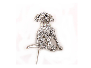 Adorable Sitting Puppy Dog Brooch