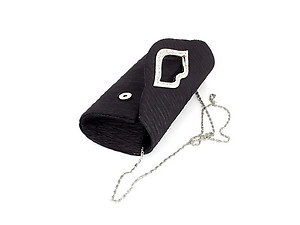 Black Satin Rhinestone LIPS Handbag Evening Clutch