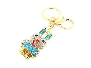 Rhinestone Rabbit Keychain