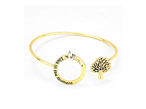 Goldtone Live In The Moment Bangle Bracelet