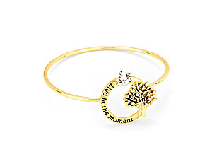 Goldtone Live In The Moment Bangle Bracelet