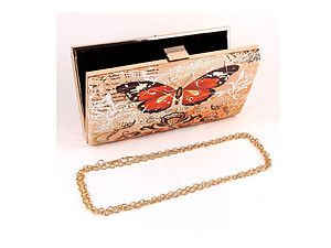 Black Butterfly Fashion Clutch Bag Evening Bag