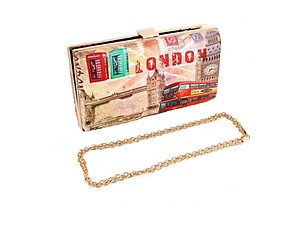 Gold London Fashion Clutch Bag Evening Bag