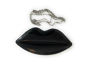 Black LIPS Designer Inspired Evening Clutch