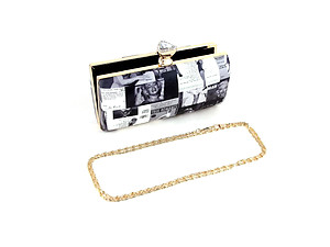 Colorful Metal and Velvet Beige Fashion Clutch Evening Bag