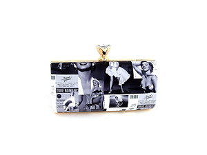 Colorful Metal and Velvet Beige Fashion Clutch Evening Bag