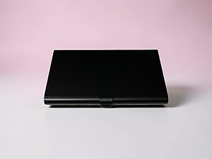 Black Metallic Thin Stainless Steel Business Card Case