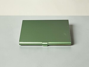 Green Metallic Thin Stainless Steel Business Card Case