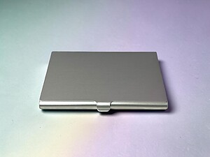 Silver Metallic Thin Stainless Steel Business Card Case
