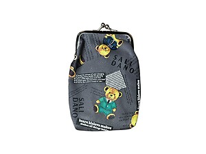 Black Teddy Bear Large Snap Closure Coin Purse Wallet