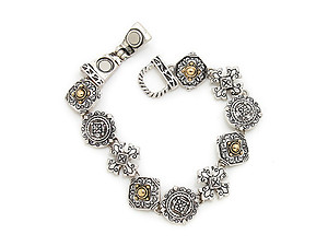 Filigree Rosette Link Bracelet Magnetic Closure