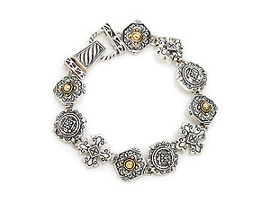 Filigree Rosette Link Bracelet Magnetic Closure