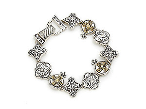 Filigree Clover Link Bracelet Magnetic Closure