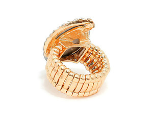Green & Goldtone Marquise Crystal Rhinestone Stretch Cocktail Ring