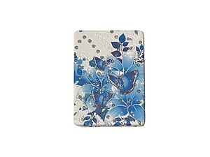 Butterfly Pattern Double Compact Mirror w/ Crystal Stones