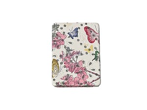 Butterfly Pattern Double Compact Mirror w/ Crystal Stones