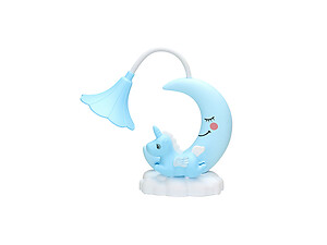 Blue Unicorn Crescent LED Light Little Table Lamp for Kids