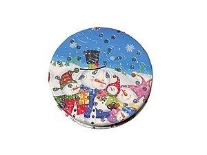 Snowman Family Christmas Double Compact Mirror w/ Crystal Stones