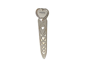 Metal Bookmark with Heart Shaped Photo Holder
